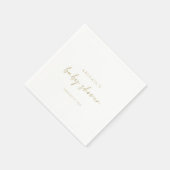 Serviette En Papier Calligraphie Moderne Elegant Baby shower Or (Coin)