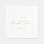 Serviette En Papier Calligraphie Moderne Elegant Fête des mariées Or (Devant)