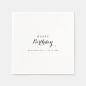 Serviette En Papier Calligraphie moderne fête d'anniversaire (Devant)