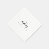 Serviette En Papier Calligraphie moderne fête d'anniversaire (Coin)