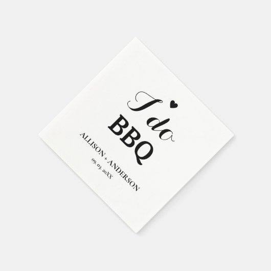 Serviette En Papier Calligraphie moderne i do barbecue douche nuptiale (Coin)