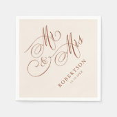 Serviette En Papier Calligraphie moderne intemporelle Terracotta maria (Devant)