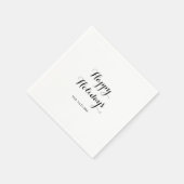 Serviette En Papier Calligraphie moderne Joyeuses Vacances serviettes (Coin)