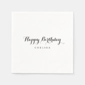 Serviette En Papier Calligraphie moderne Joyeux anniversaire (Devant)