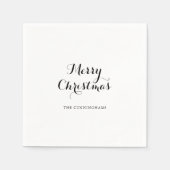 Serviette En Papier Calligraphie moderne Joyeux Noël (Devant)