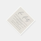 Serviette En Papier Calligraphie moderne Mariage Couple Fun Faits (Coin)