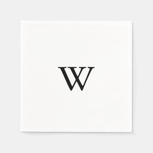 Serviette En Papier Calligraphie moderne Monogramme Mariage Napkin (Devant)