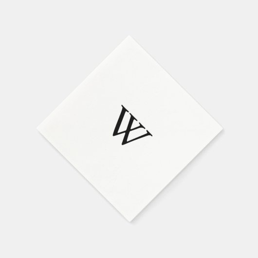 Serviette En Papier Calligraphie moderne Monogramme Mariage Napkin (Coin)