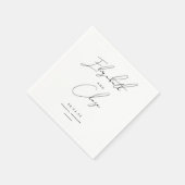 Serviette En Papier Calligraphie moderne Noms Mariage élégant (Coin)