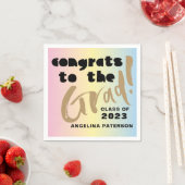 Serviette En Papier Calligraphie moderne Pastel Colors Graduation Part (En situation)