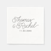 Serviette En Papier Calligraphie moderne Script Mariage Réception Napk (Devant)