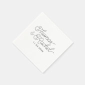 Serviette En Papier Calligraphie moderne Script Mariage Réception Napk (Coin)