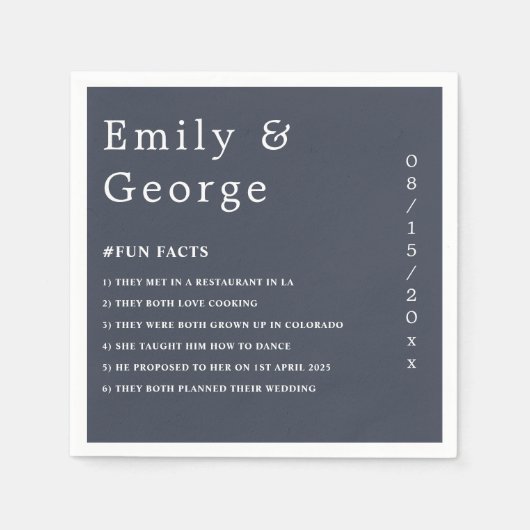 Serviette En Papier Calligraphie moderne simple Classique Mariage élég (Devant)