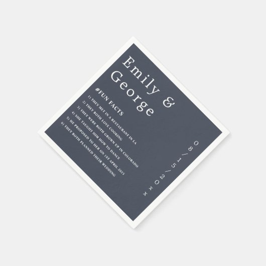 Serviette En Papier Calligraphie moderne simple Classique Mariage élég (Coin)