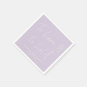 Serviette En Papier Calligraphie moderne Vows Lavender Purple Mariage (Coin)