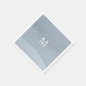 Serviette En Papier Calligraphie Monogramme Mariage Dusty Blue ID771 (Coin)