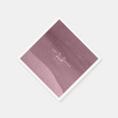 Serviette En Papier Calligraphie Monogramme Mariage Mauve ID771 (Coin)