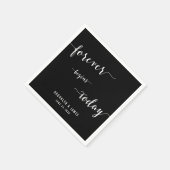 Serviette En Papier Calligraphie Noir pour toujours Mariage Napkins (Coin)