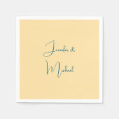 Serviette En Papier Calligraphie Noms Élégante Plaque Simple Couleur B (Devant)