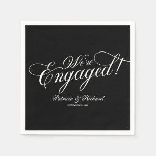 Serviette En Papier Calligraphie Nous sommes engagés Engagement Party 
