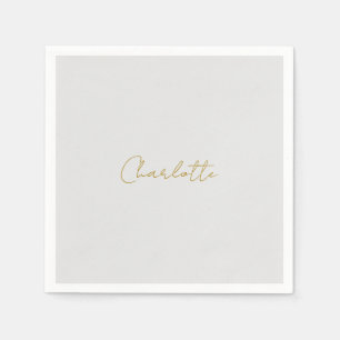 Serviette En Papier Calligraphie or couleur gris Personnalisé Edition 