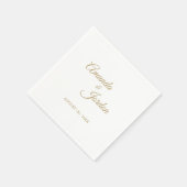 Serviette En Papier Calligraphie Or Simple Cocktail Napkin (Coin)