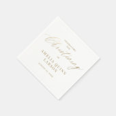 Serviette En Papier Calligraphie Or Simple Elegant Script Christening (Coin)
