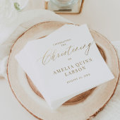 Serviette En Papier Calligraphie Or Simple Elegant Script Christening