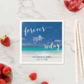 Serviette En Papier Calligraphie Plage Mariage serviettes (En situation)