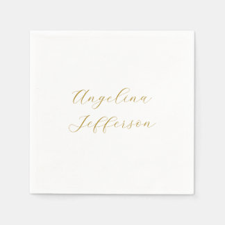 Serviette En Papier Calligraphie Professionnel Élégant Couleur Or