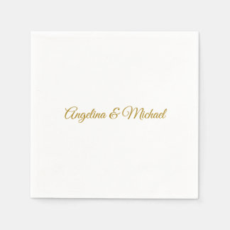 Serviette En Papier Calligraphie professionnelle Elegant or couleur