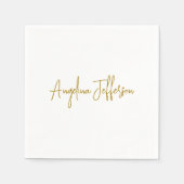 Serviette En Papier Calligraphie professionnelle Elegant or couleur (Devant)