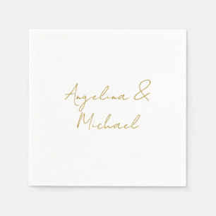 Serviette En Papier Calligraphie professionnelle Elegant or couleur