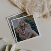 Serviette En Papier Calligraphie romantique Dark Photo Mariage Napkin