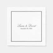 Serviette En Papier Calligraphie romantique Flourdir Papier de mariage (Devant)