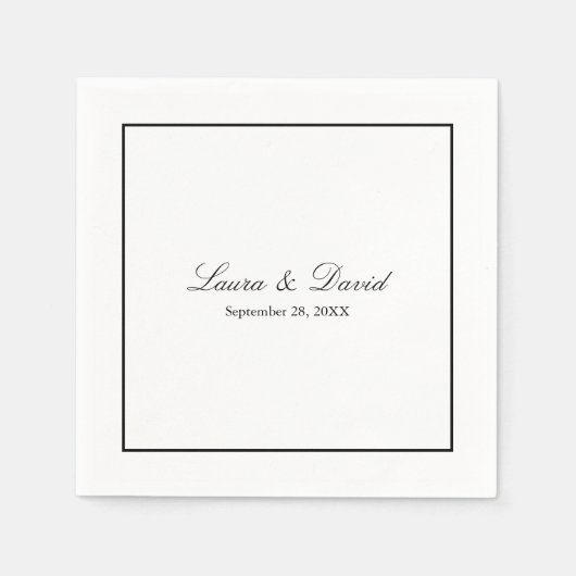 Serviette En Papier Calligraphie romantique Flourdir Papier de mariage (Devant)