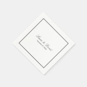 Serviette En Papier Calligraphie romantique Flourdir Papier de mariage (Coin)