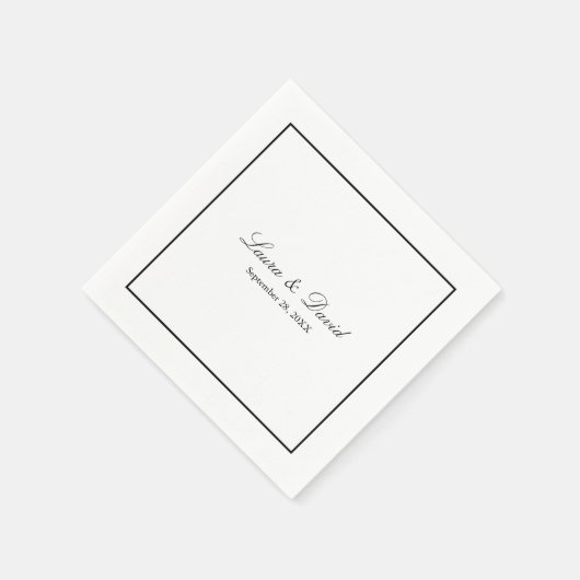 Serviette En Papier Calligraphie romantique Flourdir Papier de mariage (Coin)