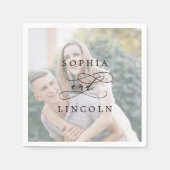 Serviette En Papier Calligraphie romantique Mariage photo Napkin (Devant)