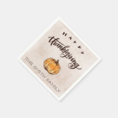 Serviette En Papier Calligraphie rustique Thanksgiving Citrouille (Coin)