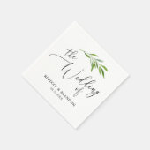 Serviette En Papier Calligraphie rustique Verdure Mariage Monogram Nap (Coin)