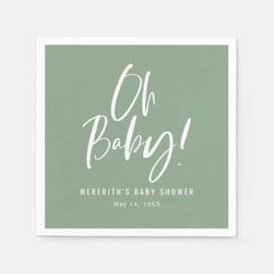 Serviette En Papier Calligraphie simple Baby shower neutre entre les s