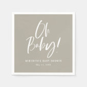 Serviette En Papier Calligraphie simple Baby shower neutre entre les s (Devant)