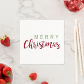 Serviette En Papier Calligraphie simple Joyeux Noël (En situation)