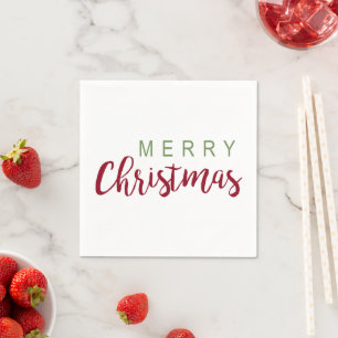 Serviette En Papier Calligraphie simple Joyeux Noël