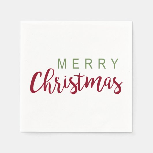 Serviette En Papier Calligraphie simple Joyeux Noël (Devant)