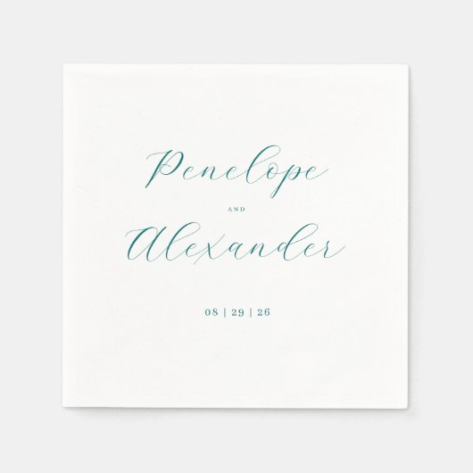 Serviette En Papier Calligraphie Télée Élégante (Devant)
