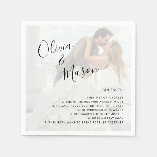 Serviette En Papier Calligraphie Whimsical moderne superposer Mariage  (Devant)