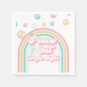 Serviette En Papier Calme Des Chiffres Simple Retro Summer Rainbow
