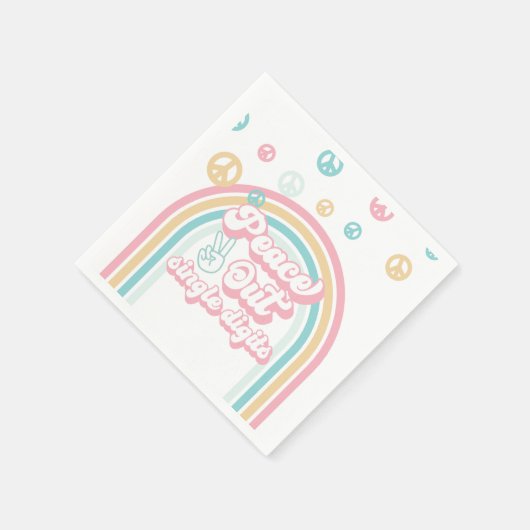 Serviette En Papier Calme Des Chiffres Simple Retro Summer Rainbow (Coin)